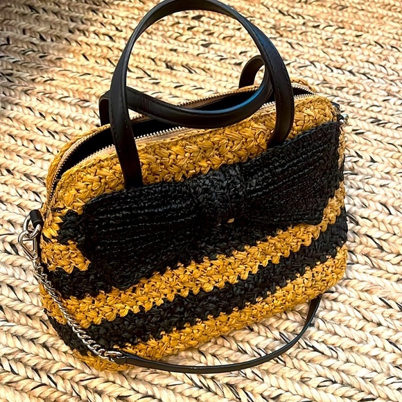 Kate Spade Bow STORYBOOK Straw Bag NWOT - Picture 3 of 14